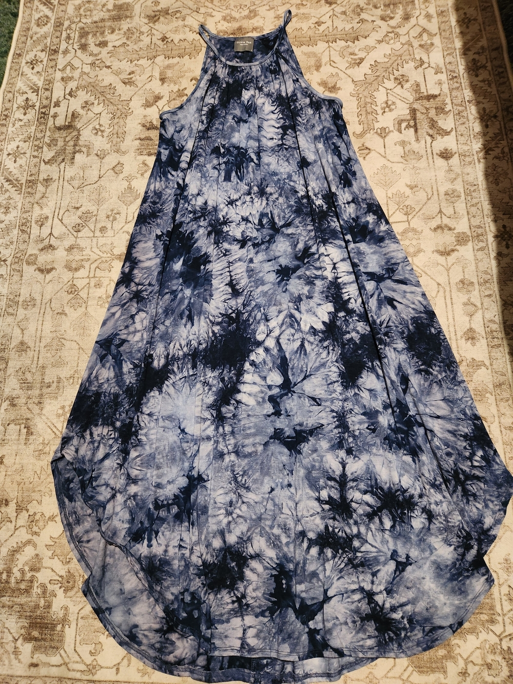Olivia Rae Blue Tie-Dye Halter Maxi Dress
